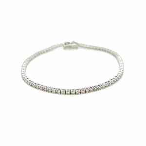 14k White Gold Tennis Bracelet with Diamonds, 7.0 Inches